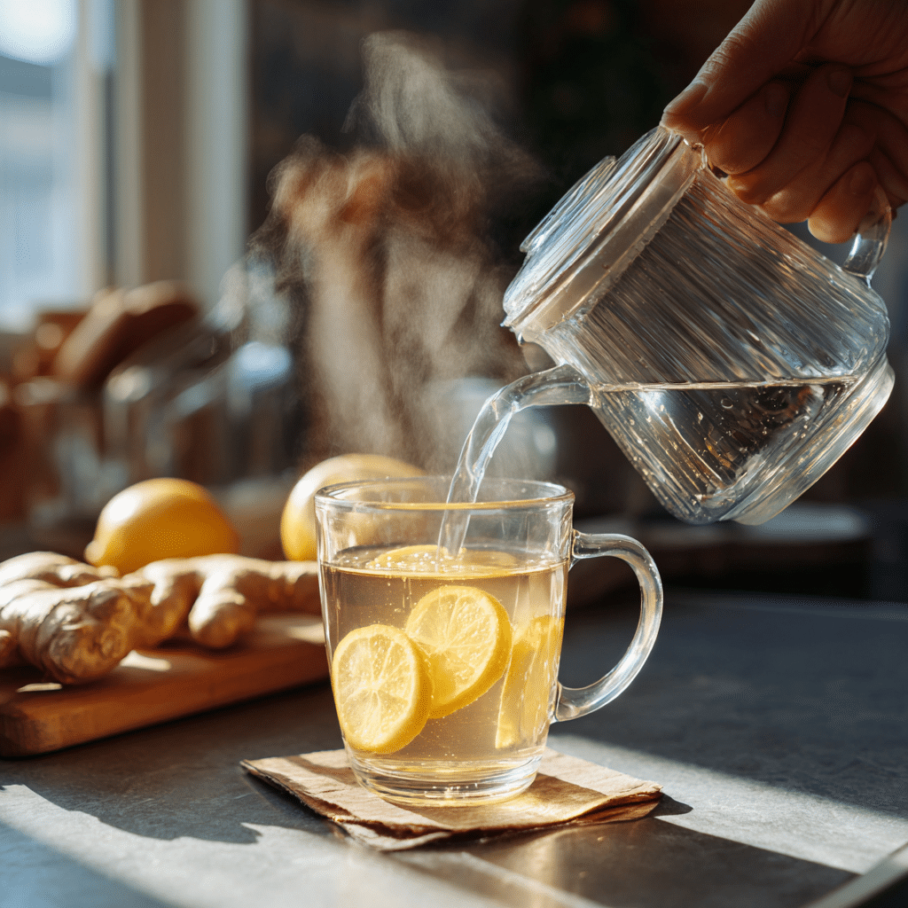 préparation tisane gingembre citron