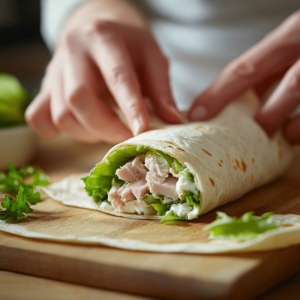 roulage wrap froid apéro fromage jambon