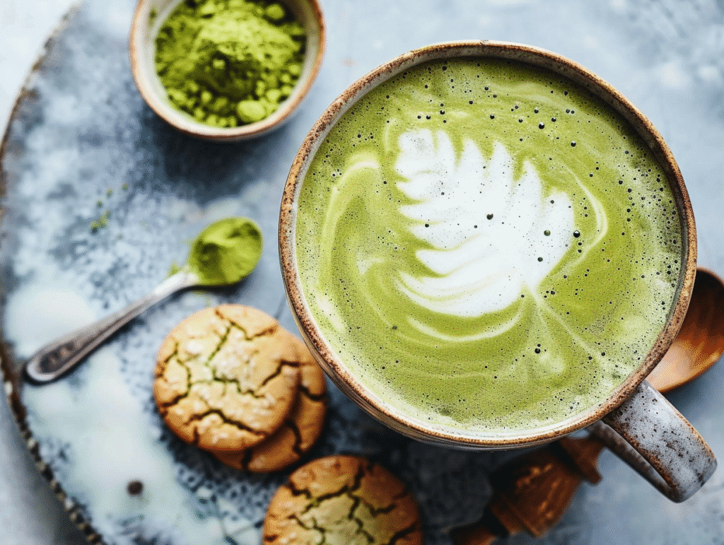 tasse de matcha prête à déguster
