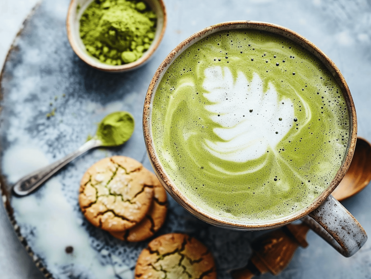 tasse de matcha prête à déguster