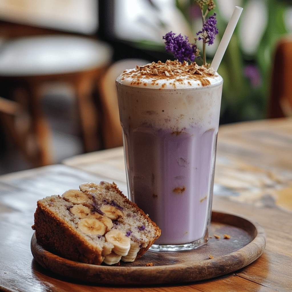 ube latte servi