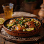 tajine poulet traditionnel au citron confit et olives vertes