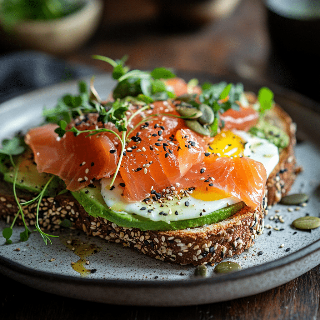 toast avocat saumon prêt à servir