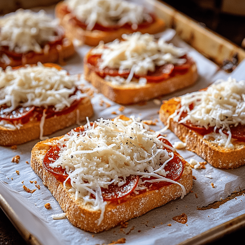 Toast pizzas garnis avant cuisson