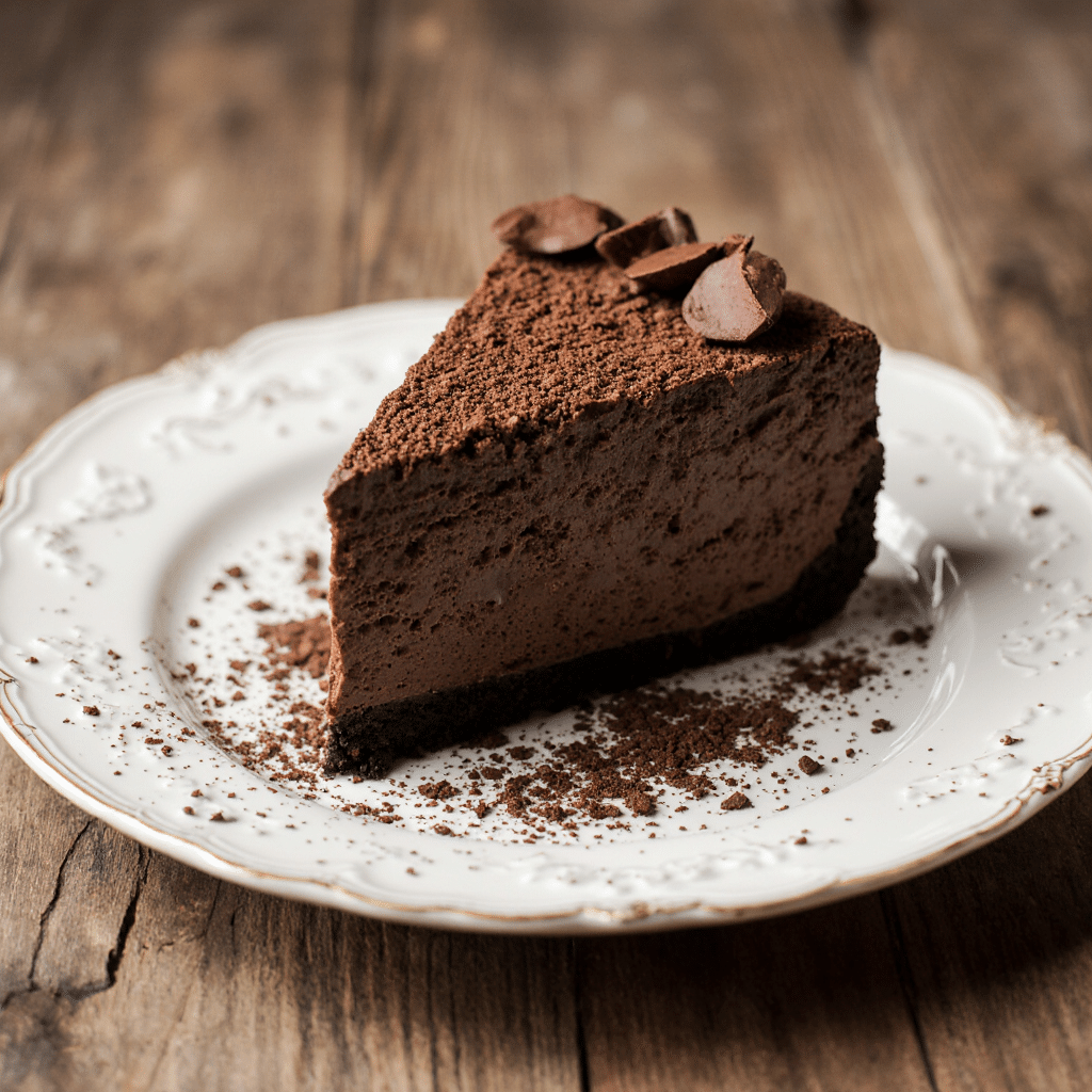 Gâteau mousse au chocolat tranché fondant