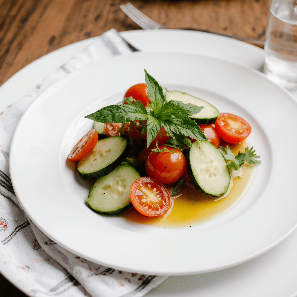 recette salade tomate concombre prête à servir
